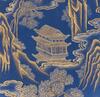 Anonymous-A Gilt Ink Blue Ground Landscrpe Palace Sence in Silk,Hanging Scroll, - 6