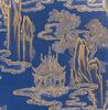 Anonymous-A Gilt Ink Blue Ground Landscrpe Palace Sence in Silk,Hanging Scroll, - 7