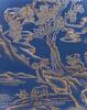 Anonymous-A Gilt Ink Blue Ground Landscrpe Palace Sence in Silk,Hanging Scroll, - 9