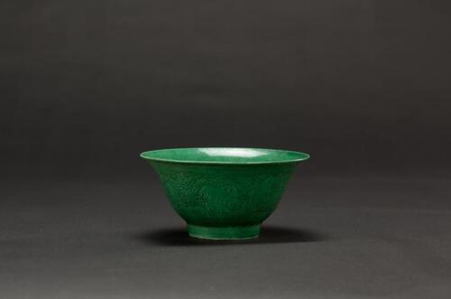 A Green Ground Dragon Bowl_Da Ming Wanli Nian Zhi_ Mark