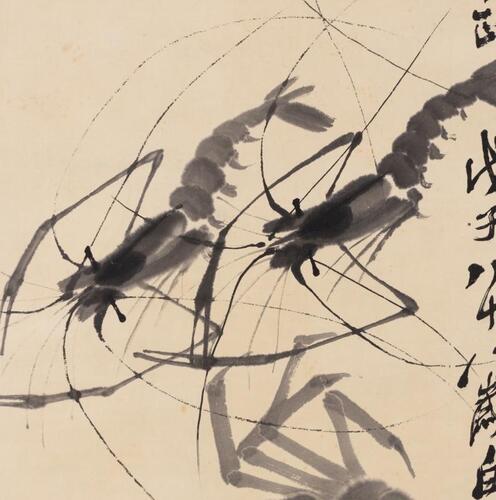 Attributed ToQi Baishi(1864-1957) Ink on Paper,Hanging Scroll, Signed And Seal