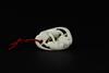 Late Qing-A White Coral Carved Two Fox Pendant