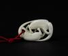 Late Qing-A White Coral Carved Two Fox Pendant - 2