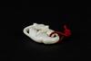 Late Qing-A White Coral Carved Two Fox Pendant - 5