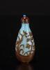 Qing -A Red and Brown overlay Blue Glass Snuff Bottle - 4