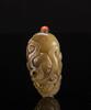 Qing - A Yellowish Jade Carved "Gourd’" Snuff Bottle - 4
