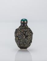 Qing-A Tin Metal Splash Gold Snuff Bottle