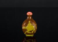 Qing-Yellowish Brown Glass Snuff Bottle