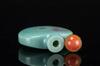 Qing- A Turquoise Color Glass Snuff Bottle Painted ‘Lotus’ - 8