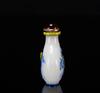 Qing-A Two Color Overlay White Glass Snuff Bottle - 3