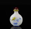 Qing-A Two Color Overlay White Glass Snuff Bottle - 5