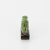 Qing- A Green Spinach Jade Belt-Buckle with Woodstand - 6