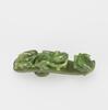 Qing- A Green Spinach Jade Belt-Buckle with Woodstand - 9