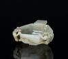 Qing-A White Jade Carved Rhombic Shape'Dragon' Washer - 3