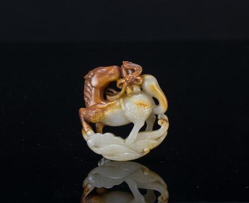 Ming-A White Jade Carved Horse