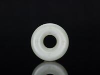 Qing - A White Jade Disc Engraved Longevity Character