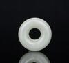 Qing - A White Jade Disc Engraved Longevity Character - 2