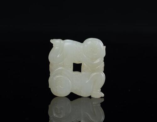 Qing - A White Jade ‘Bouble Boys’ Pendant