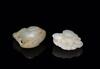 Qing-A Two White Jade Carved ‘ Bat and Peach’ Pendant - 3