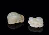 Qing-A Two White Jade Carved ‘ Bat and Peach’ Pendant - 4