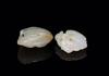 Qing-A Two White Jade Carved ‘ Bat and Peach’ Pendant - 5