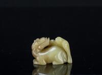 Ming - A White Jade Carved Eagle on The Beast