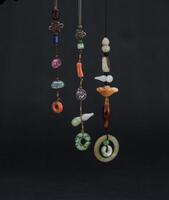 Antique-A Three String Of Mix Gems and Jade