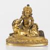 Qing - A Gilt- Bronze Figure of Jambhala And Riual Bell, Inside the Bell Has Character Mark - 5