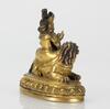 Qing - A Gilt- Bronze Figure of Jambhala And Riual Bell, Inside the Bell Has Character Mark - 6