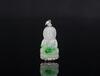 A Green Jadeite Guanyin Mounted 14k Diamonds Pendant