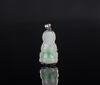 A Green Jadeite Guanyin Mounted 14k Diamonds Pendant - 2