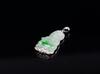 A Green Jadeite Guanyin Mounted 14k Diamonds Pendant - 4