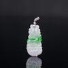 Light Lavender Green Jadeite Carved Ruyi Pendant - 2