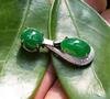 Two jadeite jade cabochons pendant