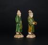 Tang-A Pair Of Green and Yellowish Glazed Ceramic Figure - 2