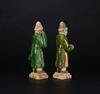 Tang-A Pair Of Green and Yellowish Glazed Ceramic Figure - 3