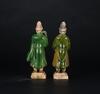 Tang-A Pair Of Green and Yellowish Glazed Ceramic Figure - 4