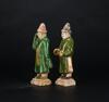 Tang-A Pair Of Green and Yellowish Glazed Ceramic Figure - 5