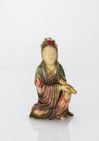 A Soapstone Carved Quanyin with Mark'Yuan Zhu'