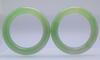 A pair of Spectacular translucent green Jadeite bangles - 3