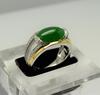 Fine translucent jadeite jade diamond men’s ring - 6