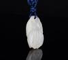 Late Qing-A White Carved Bergamot Flower Pendant - 2