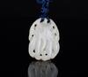 Late Qing-A White Carved Bergamot Flower Pendant - 3