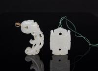 A Two White Jade Pendants