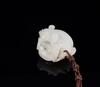 Qing-A White Carved Two Lions Pendant - 3