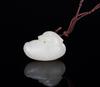 Qing-A White Jade Madarin Duck Pendant - 5