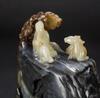 Qing-A Large Black And White Jade &#8216;Scholar and Sheep&#8217; Boulder With Poem - 6