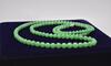 Very rare and fine bright green Jadeite round bead necklace - 4