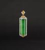 A Large bright green Jadeite Jade diamond pendant