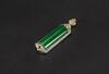 A Large bright green Jadeite Jade diamond pendant - 2